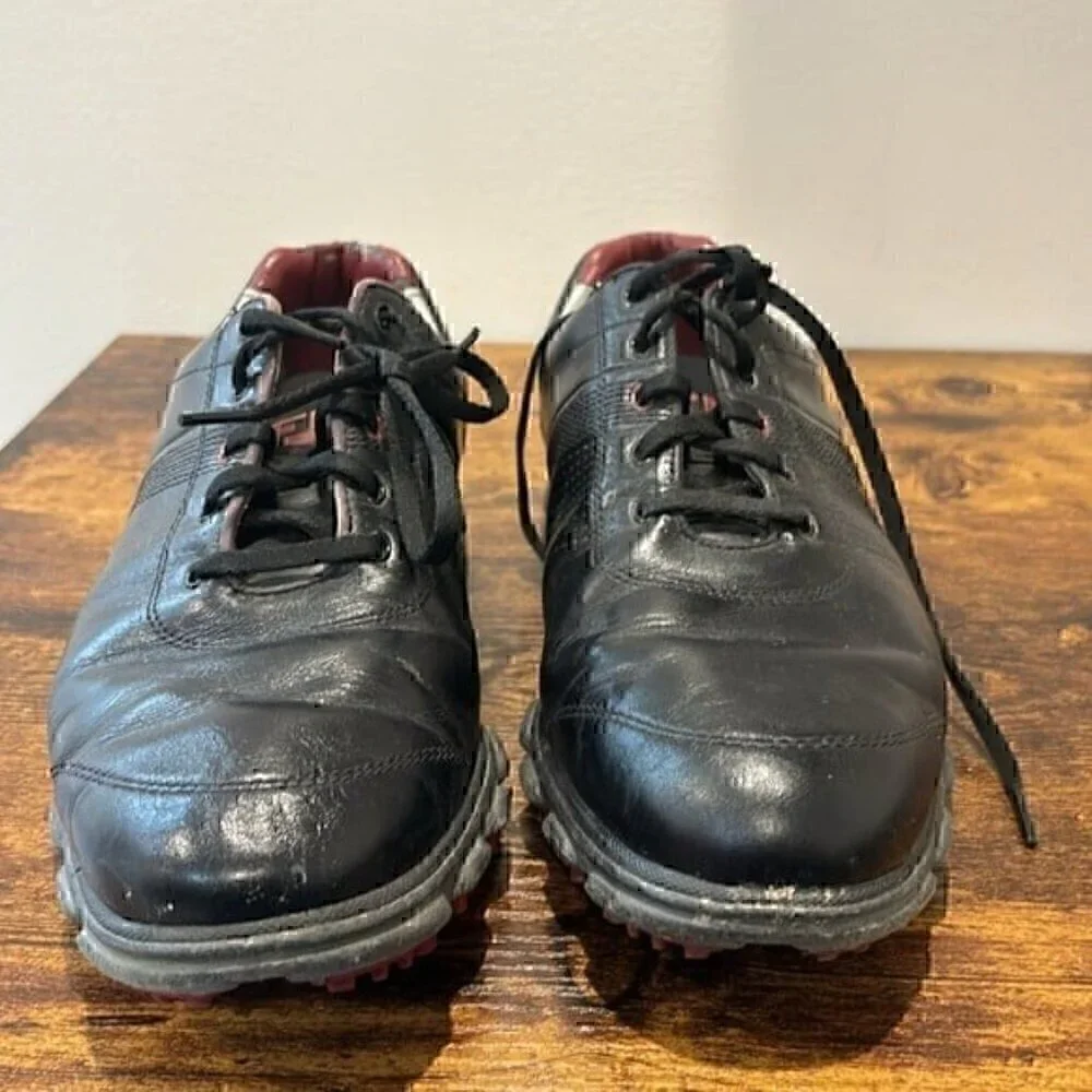 FootJoy Golfing Leather Black Shoes size 10.5 men